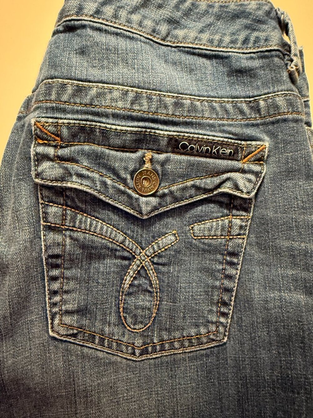 Calvin Klein Jeans Women’s Size 14 Medium-Wash Bootcut Jeans Flap Pockets